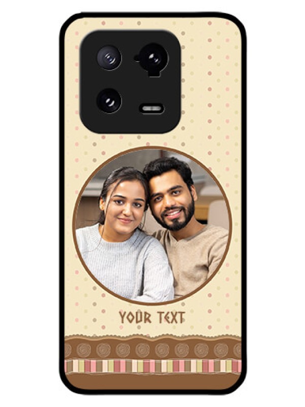 Custom Xiaomi 13 Pro 5G Custom Glass Mobile Case - Brown Dotted Mobile Case Design