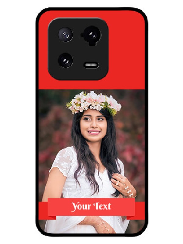 Custom Xiaomi 13 Pro 5G Custom Glass Phone Case - Simple Red Color Design