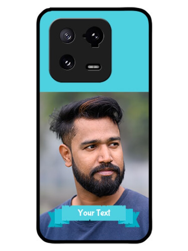 Custom Xiaomi 13 Pro 5G Personalized Glass Phone Case - Simple Blue Color Design