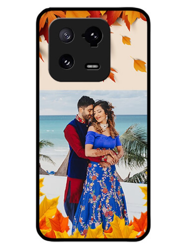 Custom Xiaomi 13 Pro 5G Photo Printing on Glass Case - Autumn Maple Leaves Design