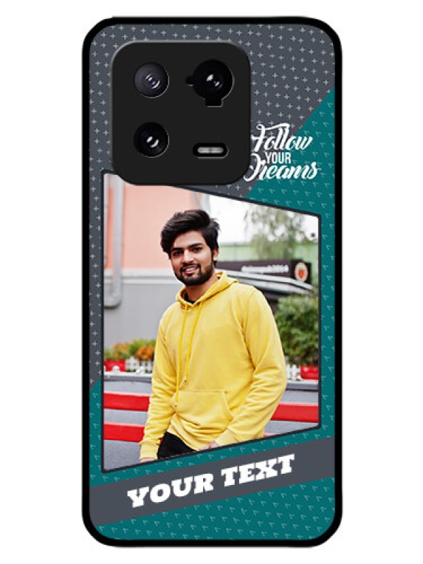 Custom Xiaomi 13 Pro 5G Personalized Glass Phone Case - Background Pattern Design with Quote