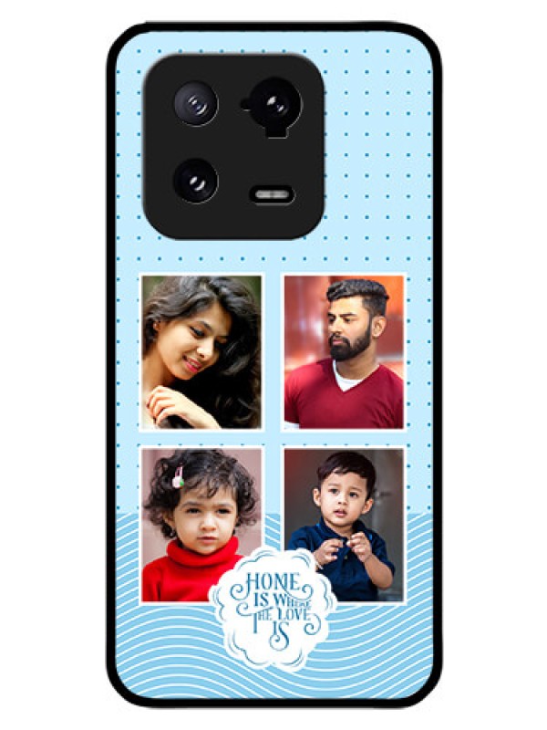 Custom Xiaomi 13 Pro 5G Custom Glass Phone Case - Cute love quote with 4 pic upload Design