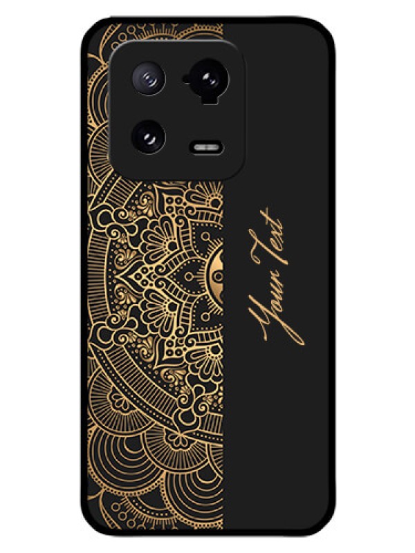 Custom Xiaomi 13 Pro 5G Photo Printing on Glass Case - Mandala art with custom text Design