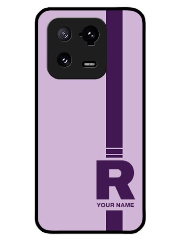 Custom Xiaomi 13 Pro 5G Photo Printing on Glass Case - Simple dual tone stripe with name Design