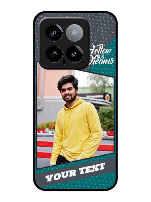 Custom Xiaomi 14 5G Custom Glass Phone Case - Background Pattern Design With Quote