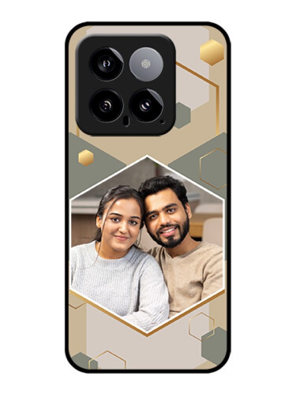 Custom Xiaomi 14 5G Custom Glass Phone Case - Stylish Hexagon Pattern Design