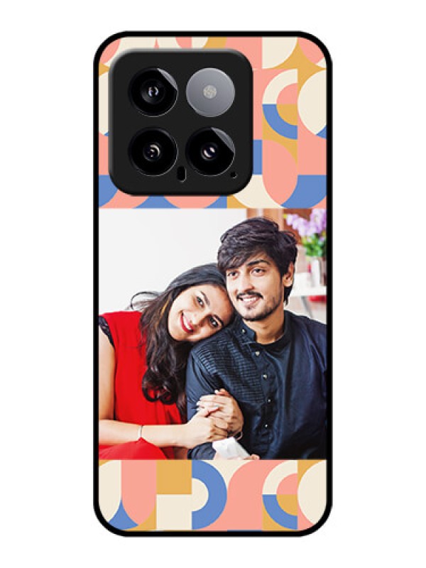 Custom Xiaomi 14 5G Custom Glass Phone Case - Semi - Circle Maze Pattern Design