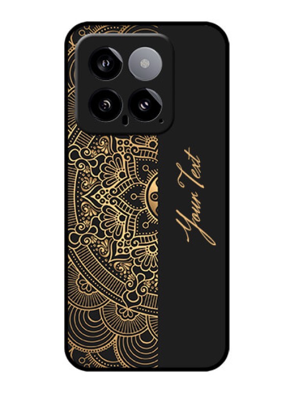 Custom Xiaomi 14 5G Custom Glass Phone Case - Mandala Art With Custom Text Design