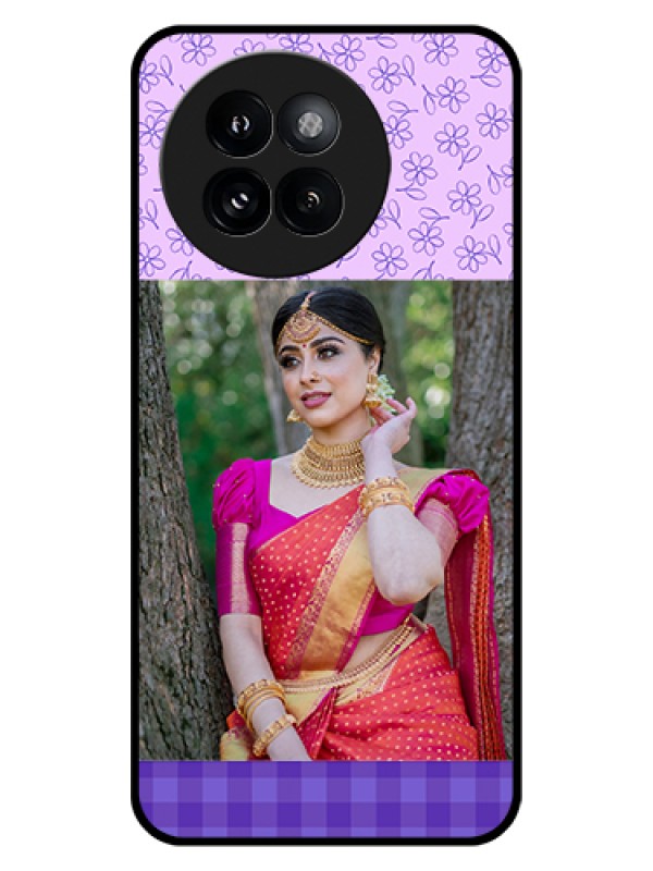 Custom Xiaomi 14 Civi Custom Glass Phone Case - Purple Floral Design