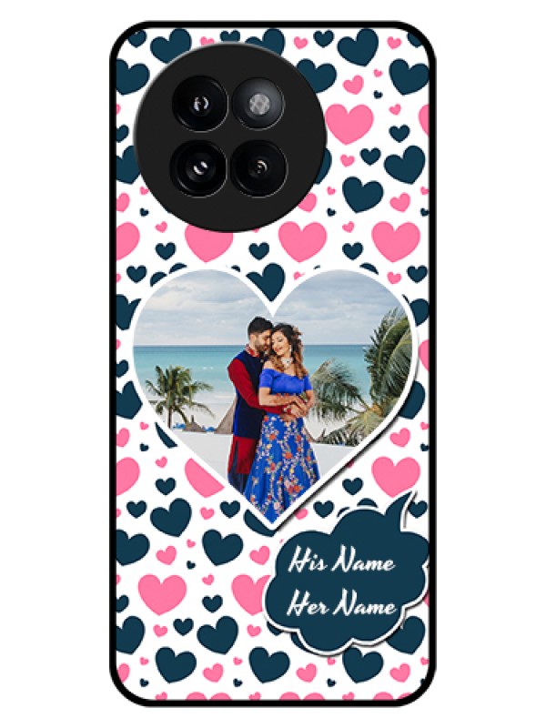 Custom Xiaomi 14 Civi Custom Glass Phone Case - Pink & Blue Heart Design