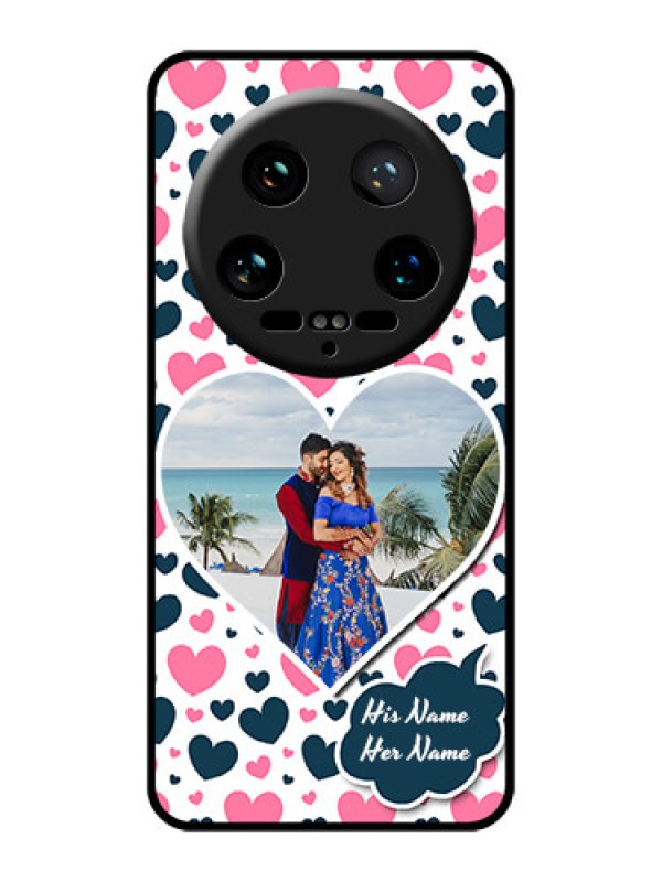 Custom Xiaomi 14 Ultra Custom Glass Phone Case - Pink & Blue Heart Design