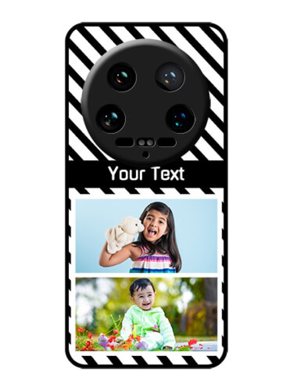 Custom Xiaomi 14 Ultra Custom Glass Phone Case - Black And White Stripes Design