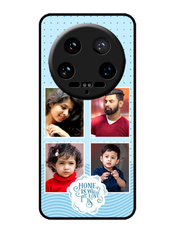Custom Xiaomi 14 Ultra Custom Glass Phone Case - Cute Love Quote With 4 Pic Upload Design