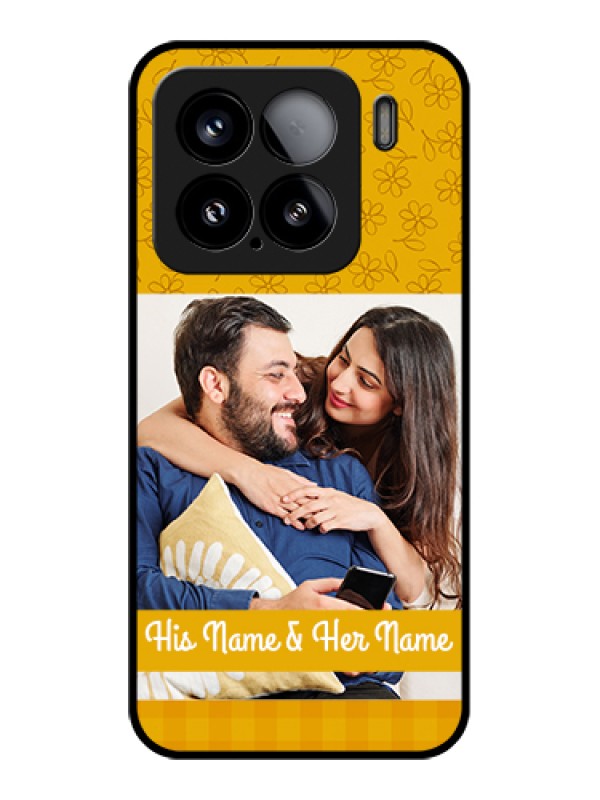 Custom Xiaomi 15 5G Custom Glass Phone Case - Yellow Floral Design