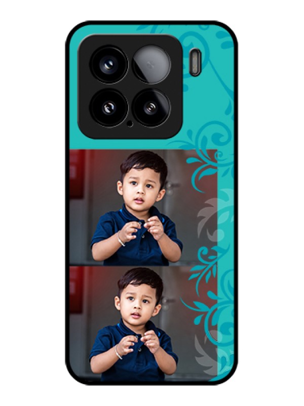 Custom Xiaomi 15 5G Custom Glass Phone Case - With Photo And Green Floral Design
