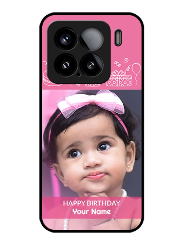 Custom Xiaomi 15 5G Custom Glass Phone Case - With Birthday Line Art Design