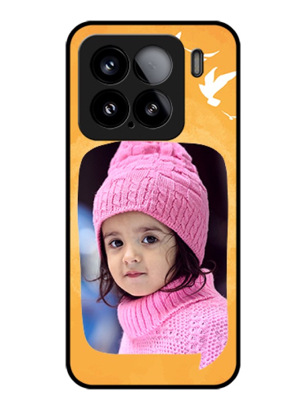 Custom Xiaomi 15 5G Custom Glass Phone Case - Water Color Design With Bird Icons