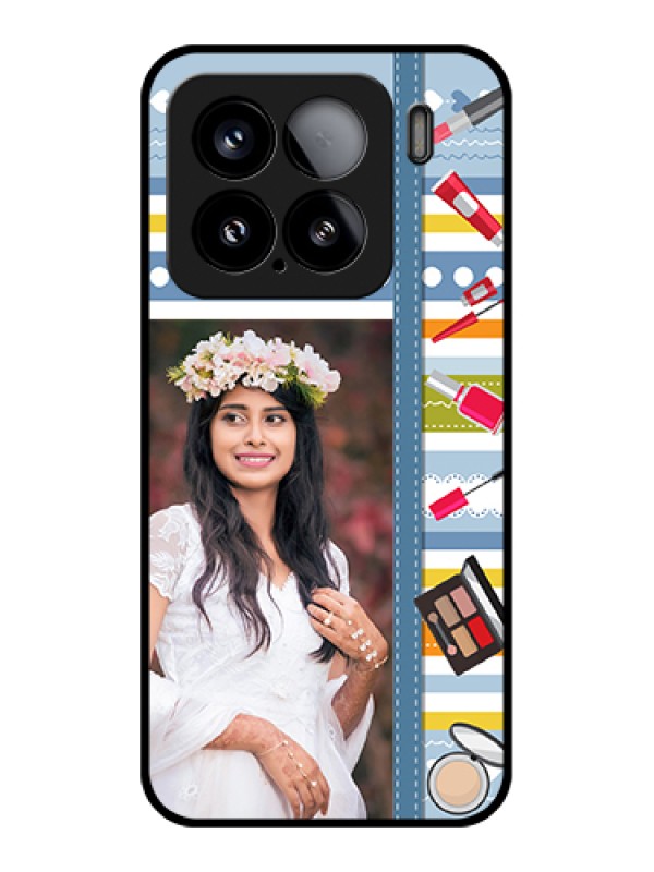 Custom Xiaomi 15 5G Custom Glass Phone Case - Makeup Icons Design