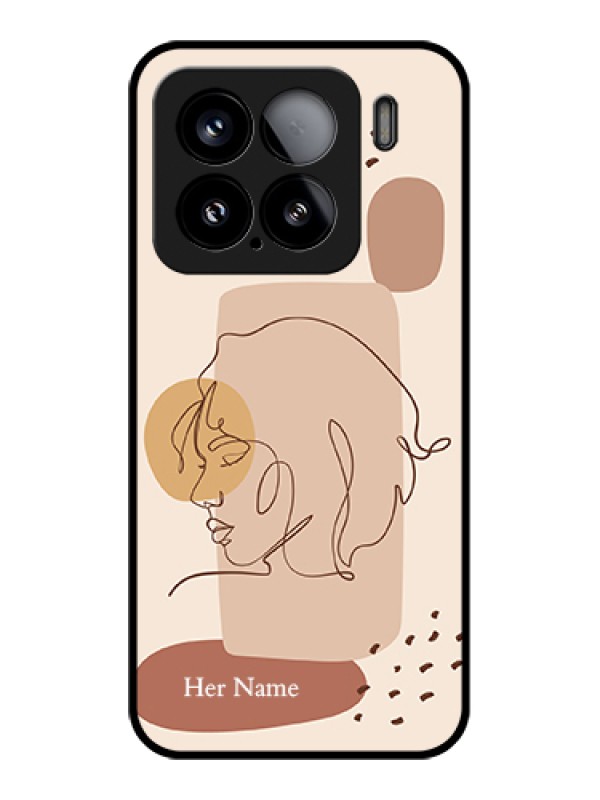 Custom Xiaomi 15 5G Custom Glass Phone Case - Calm Woman Line Art Design