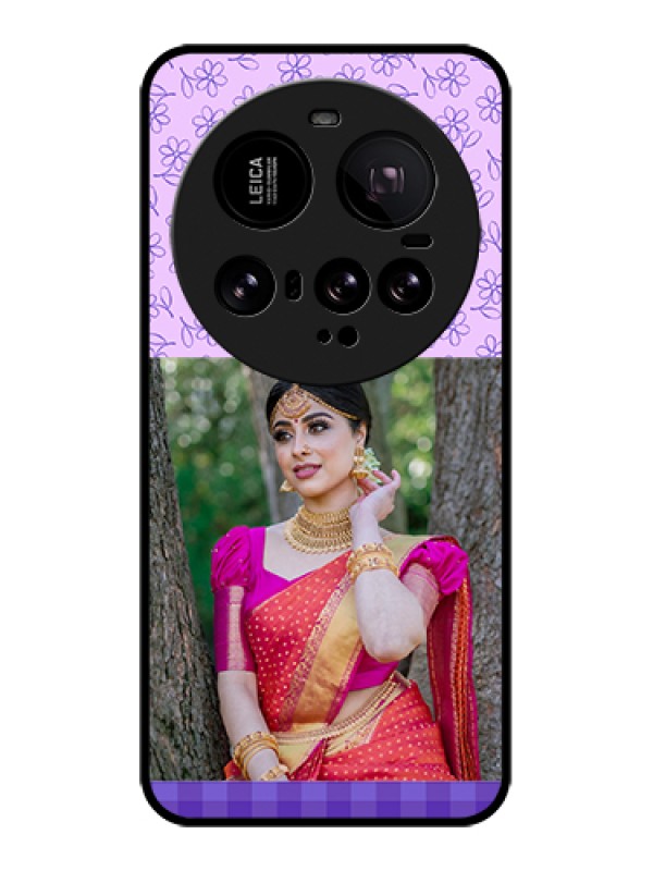 Custom Xiaomi 15 Ultra 5G Custom Glass Phone Case - Purple Floral Design
