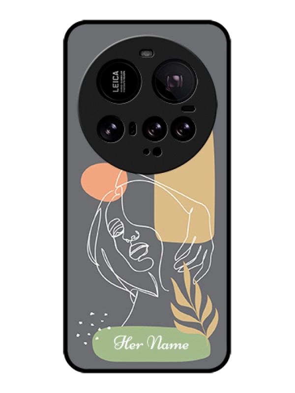 Custom Xiaomi 15 Ultra 5G Custom Glass Phone Case - Gazing Woman Line Art Design