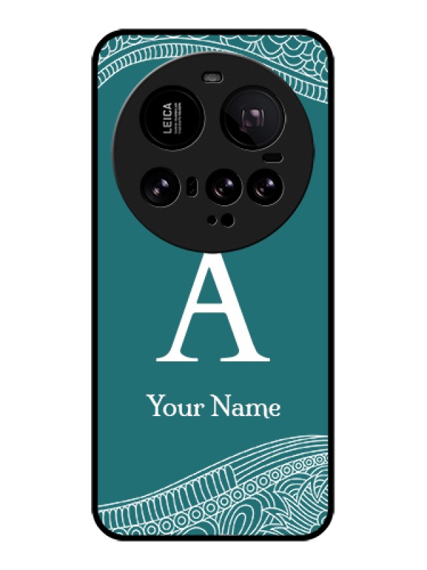 Custom Xiaomi 15 Ultra 5G Custom Glass Phone Case - Line Art Pattern With Custom Name Design