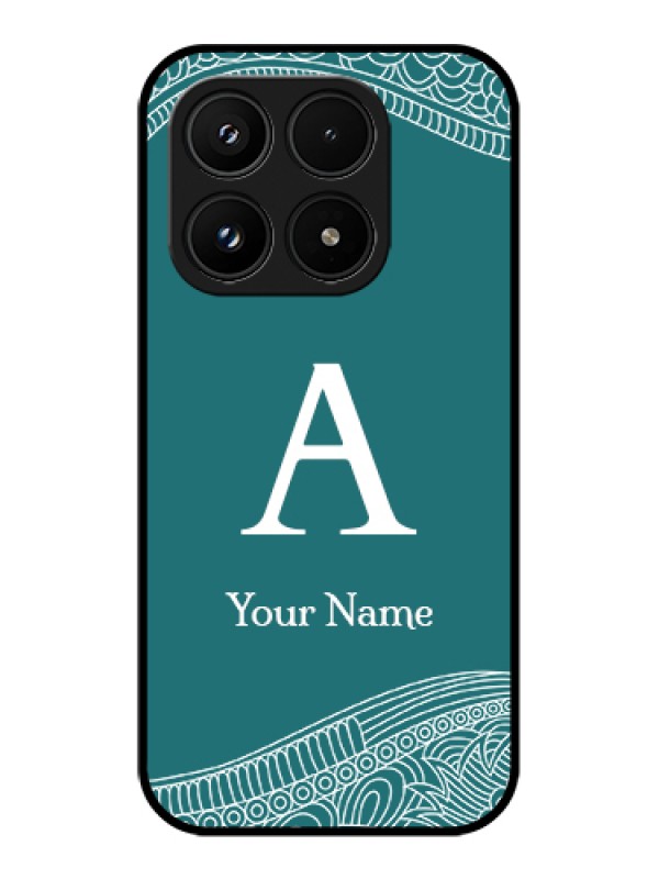 Custom Xiaomi 17 5G Custom Glass Phone Case - Line Art Pattern With Custom Name Design