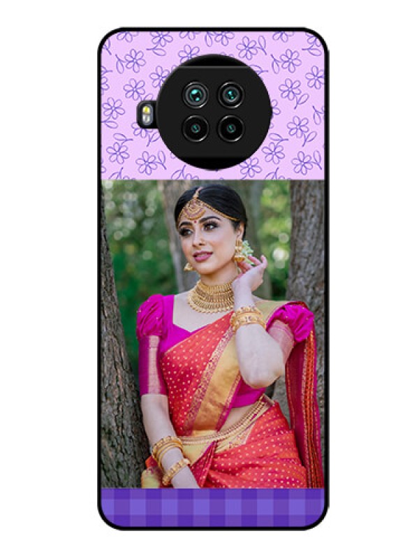 Custom Mi 10i 5G Custom Glass Phone Case  - Purple Floral Design