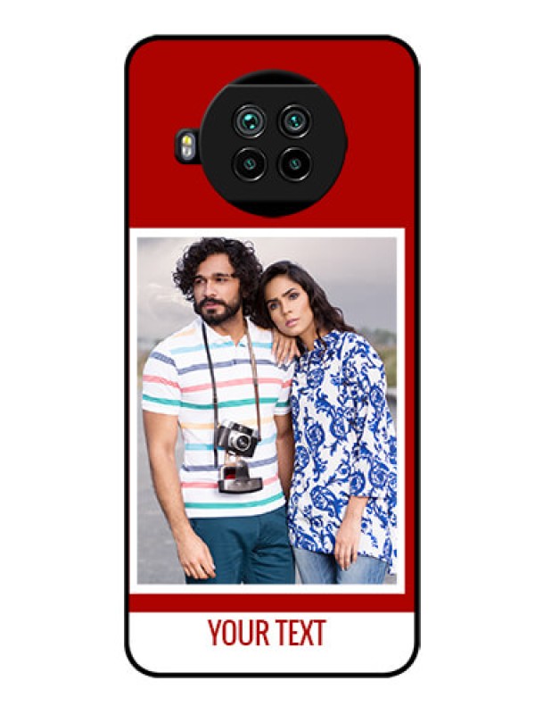 Custom Mi 10i 5G Personalized Glass Phone Case  - Simple Red Color Design
