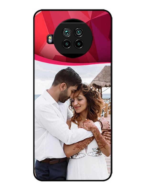 Custom Mi 10i 5G Custom Glass Mobile Case  - Red Abstract Design