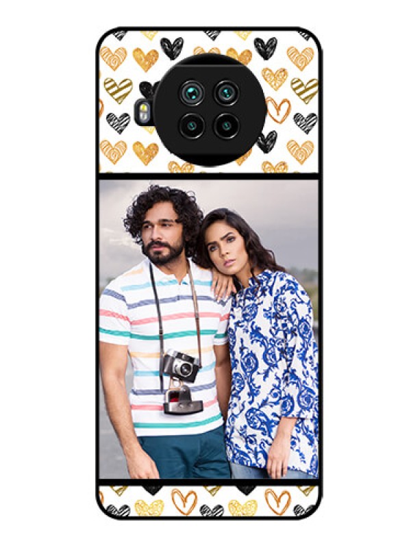 Custom Mi 10i 5G Photo Printing on Glass Case  - Love Symbol Design