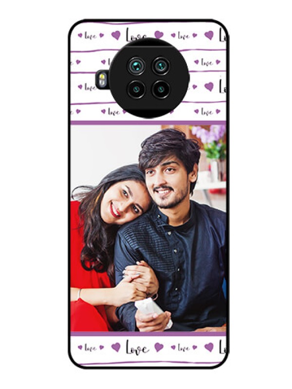 Custom Mi 10i 5G Custom Glass Mobile Case  - Couples Heart Design