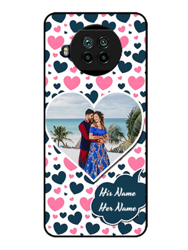 Custom Mi 10i 5G Custom Glass Phone Case  - Pink & Blue Heart Design