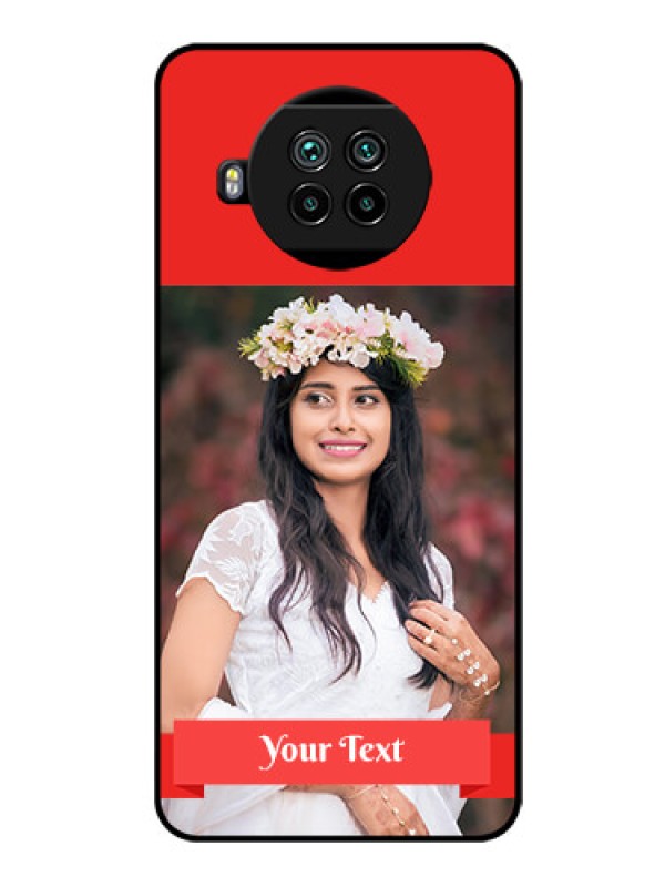 Custom Mi 10i 5G Custom Glass Phone Case  - Simple Red Color Design