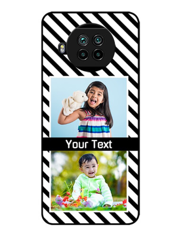 Custom Mi 10i 5G Photo Printing on Glass Case  - Black And White Stripes Design