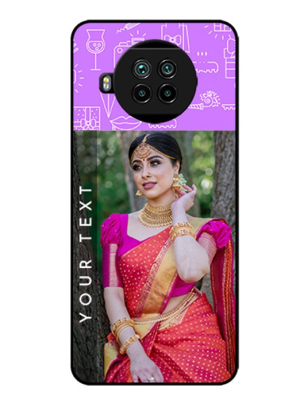 Custom Mi 10i 5G Custom Glass Mobile Case  - Birthday Icons Design
