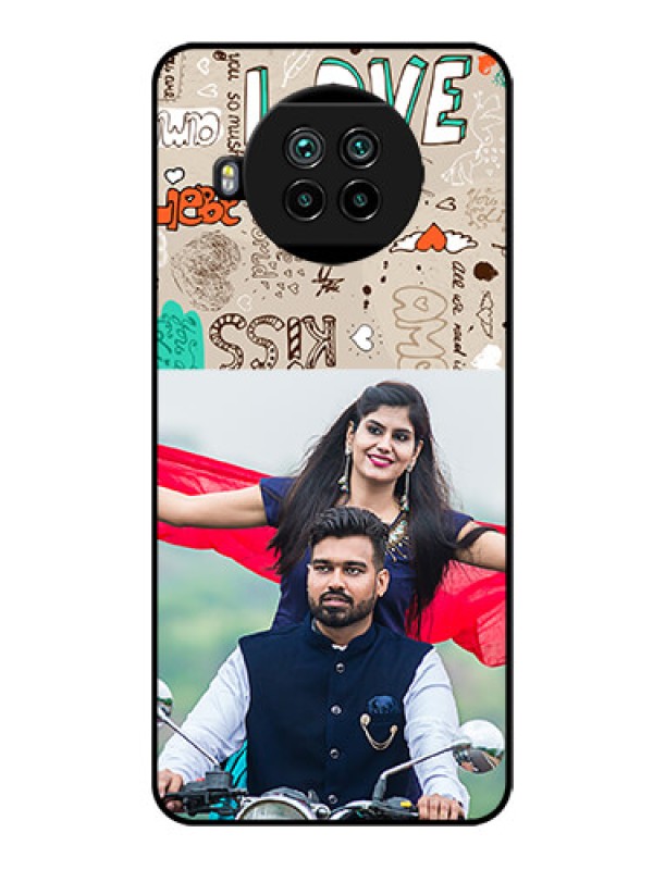 Custom Mi 10i 5G Custom Glass Phone Case  - Love Doodle Pattern 