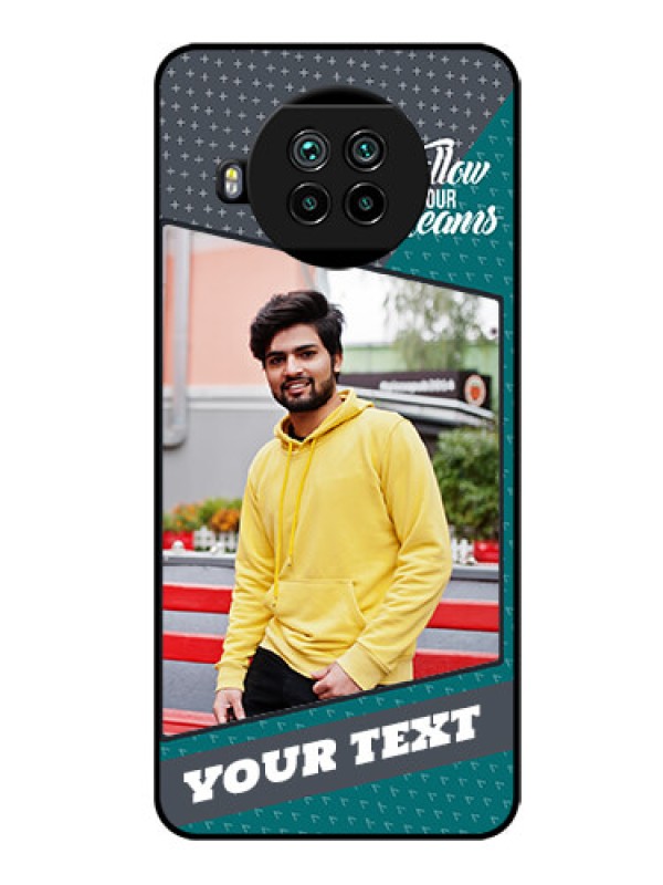 Custom Mi 10i 5G Personalized Glass Phone Case  - Background Pattern Design with Quote
