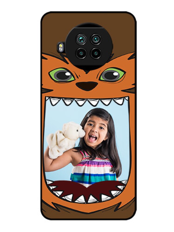 Custom Mi 10i 5G Photo Printing on Glass Case  - Owl Monster Back Case Design