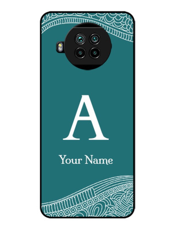 Custom Xiaomi Mi 10I 5G Personalized Glass Phone Case - line art pattern with custom name Design