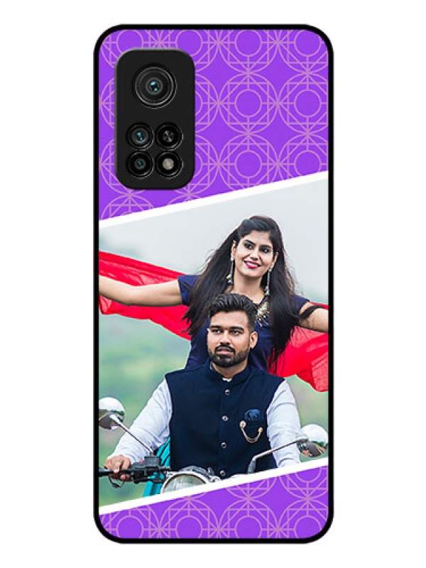 Custom Mi 10T Pro Custom Glass Phone Case - Violet Pattern Design