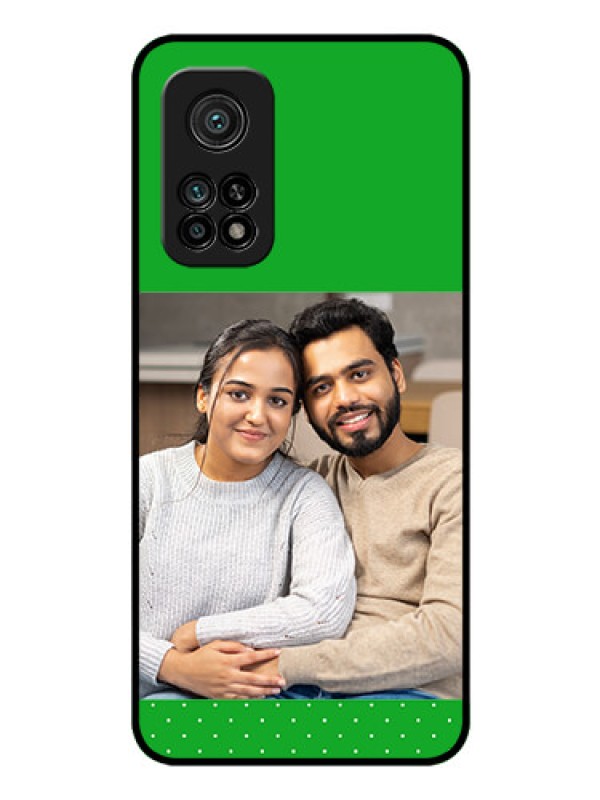 Custom Mi 10T Pro Personalized Glass Phone Case - Green Pattern Design
