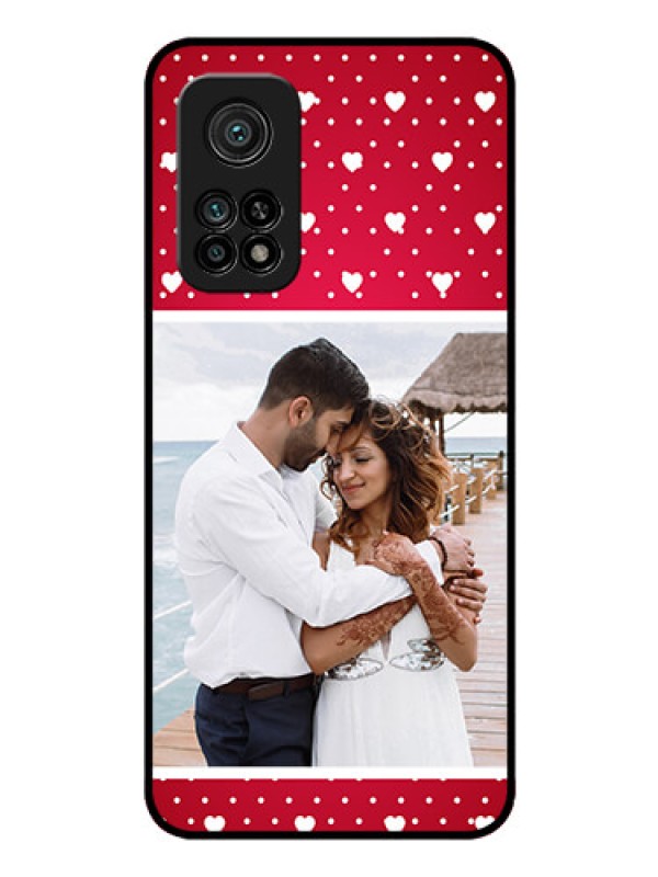 Custom Mi 10T Pro Photo Printing on Glass Case - Hearts Mobile Case Design