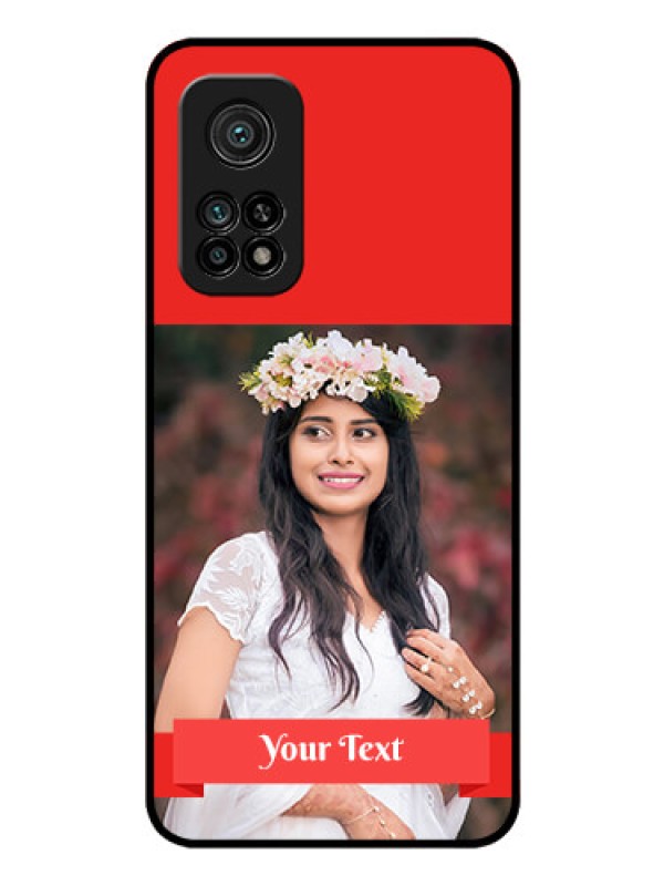 Custom Mi 10T Pro Custom Glass Phone Case - Simple Red Color Design