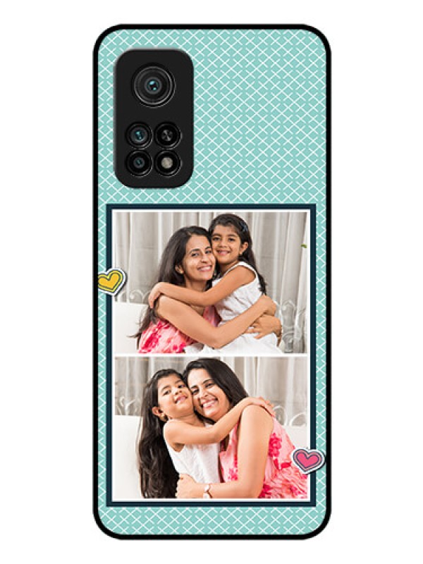 Custom Mi 10T Pro Custom Glass Phone Case - 2 Image Holder with Pattern Design