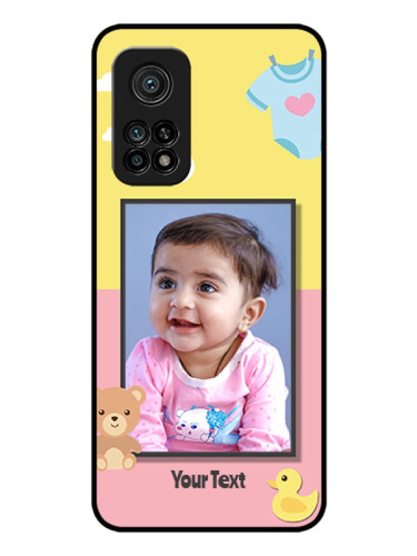 Custom Mi 10T Pro Photo Printing on Glass Case - Kids 2 Color Design