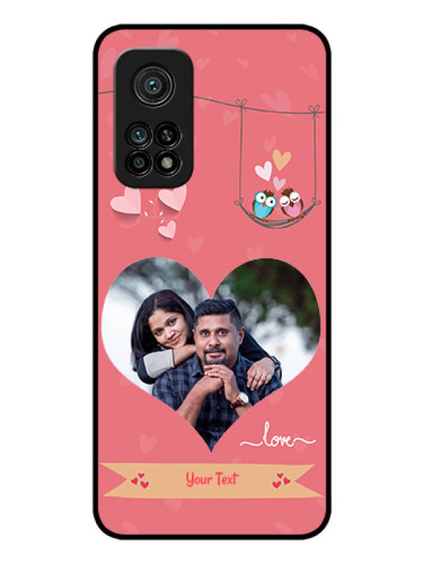 Custom Mi 10T Pro Personalized Glass Phone Case - Peach Color Love Design 