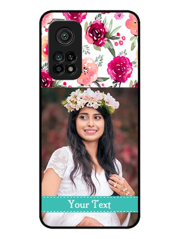 Custom Mi 10T Pro Custom Glass Phone Case - Watercolor Floral Design