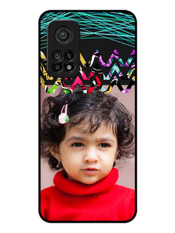 Custom Mi 10T Pro Personalized Glass Phone Case - Neon Abstract Design