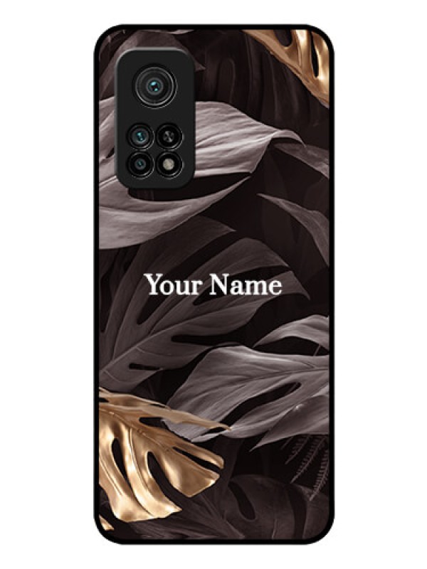 Custom Xiaomi Mi 10T Pro Personalised Glass Phone Case - Wild Leaves digital paint Design